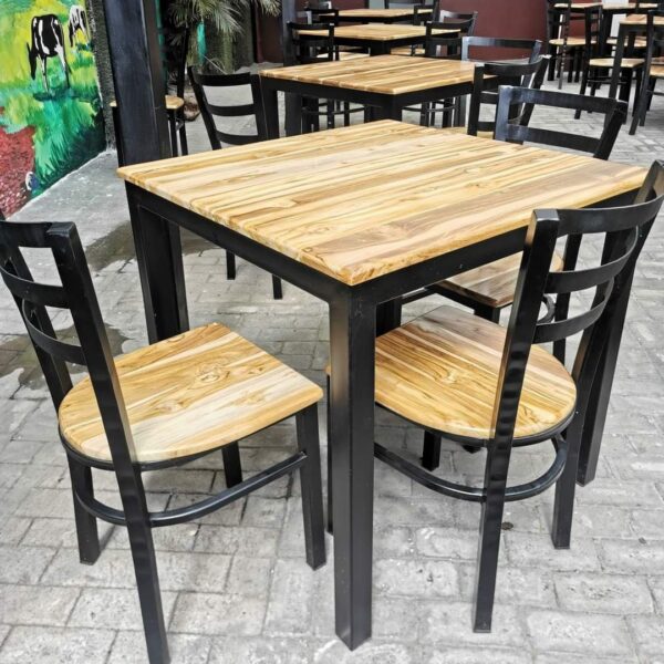Durable Indoor/Outdoor Seating Set for Restaurants & Cafes (Industrial Style)