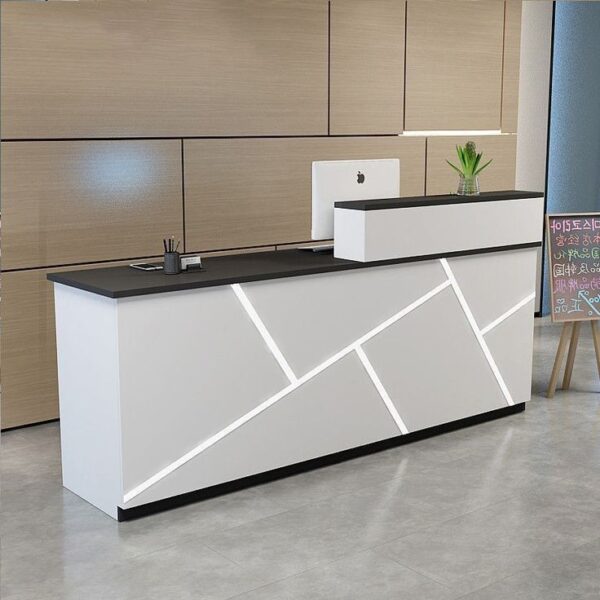 Modern Geometric LED Reception Counter