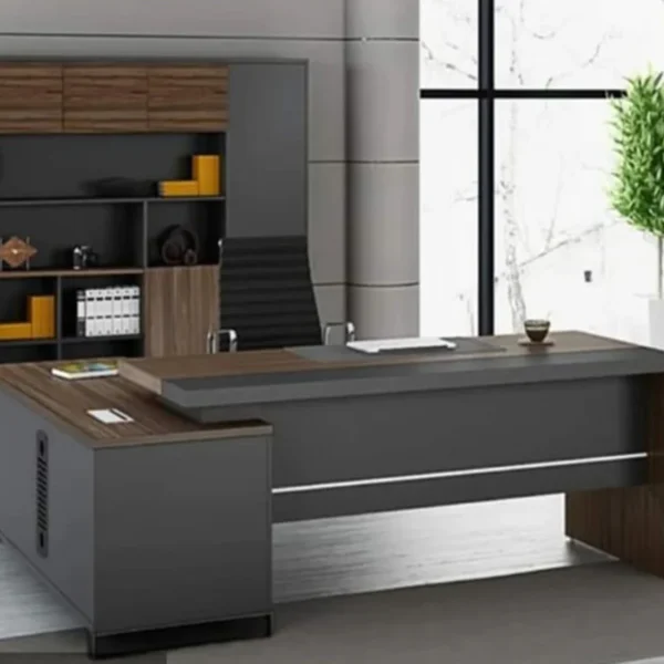 The Executive Black & Wood Apex Desk