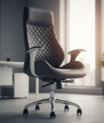 Comfortable high-back office chairs with soft diamond quilting and ergonomic design, available in black, purple, and tan leather.