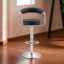 Adjustable Swivel Bar Stool | Black PU Leather & Chrome Base | 360 Degree Rotation | Kitchen Counter Seating