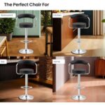 Adjustable Swivel Bar Stool | Black PU Leather & Chrome Base | 360 Degree Rotation | Kitchen Counter Seating