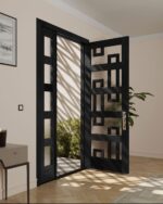 Luxury Double Entrance Gate | Ornamental Wrought Iron Door with Black Finish for Villa Security