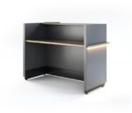 Modern Corporate Reception Desk | Atena Model with Elegant Decorative Fillets and Sophisticated Office Furniture Design.
