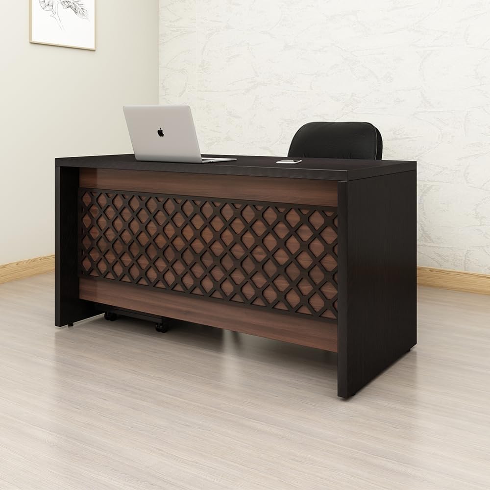 L-Shaped Office Workstation Desk | Malaysian Engineered Wood with Interchangeable Storage Return and Melamine Finish