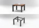 Modern minimalist four-legged side table with a square top and sturdy chassis for café and restaurant lounge areas.