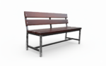 Industrial outdoor metal and wood bench for parks, clubs, and open-air seating areas by Quality Furniture Egypt.