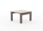 Modern minimalist four-legged side table with a square top and sturdy chassis for café and restaurant lounge areas.
