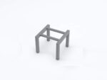 Modern minimalist four-legged side table with a square top and sturdy chassis for café and restaurant lounge areas.