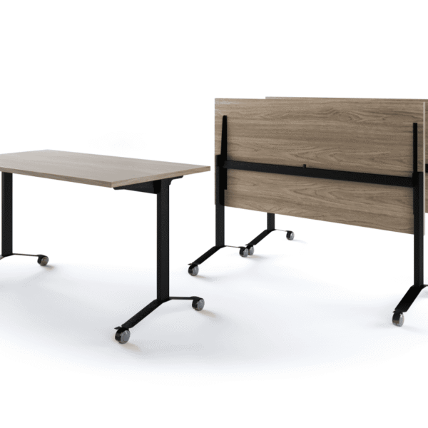 Space-Saving Folding Meeting Table | Durable Rebatível Desk for Training Rooms and Dynamic Corporate Use.