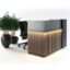 Modern Corporate Reception Desk | Atena Model with Elegant Decorative Fillets and Sophisticated Office Furniture Design.